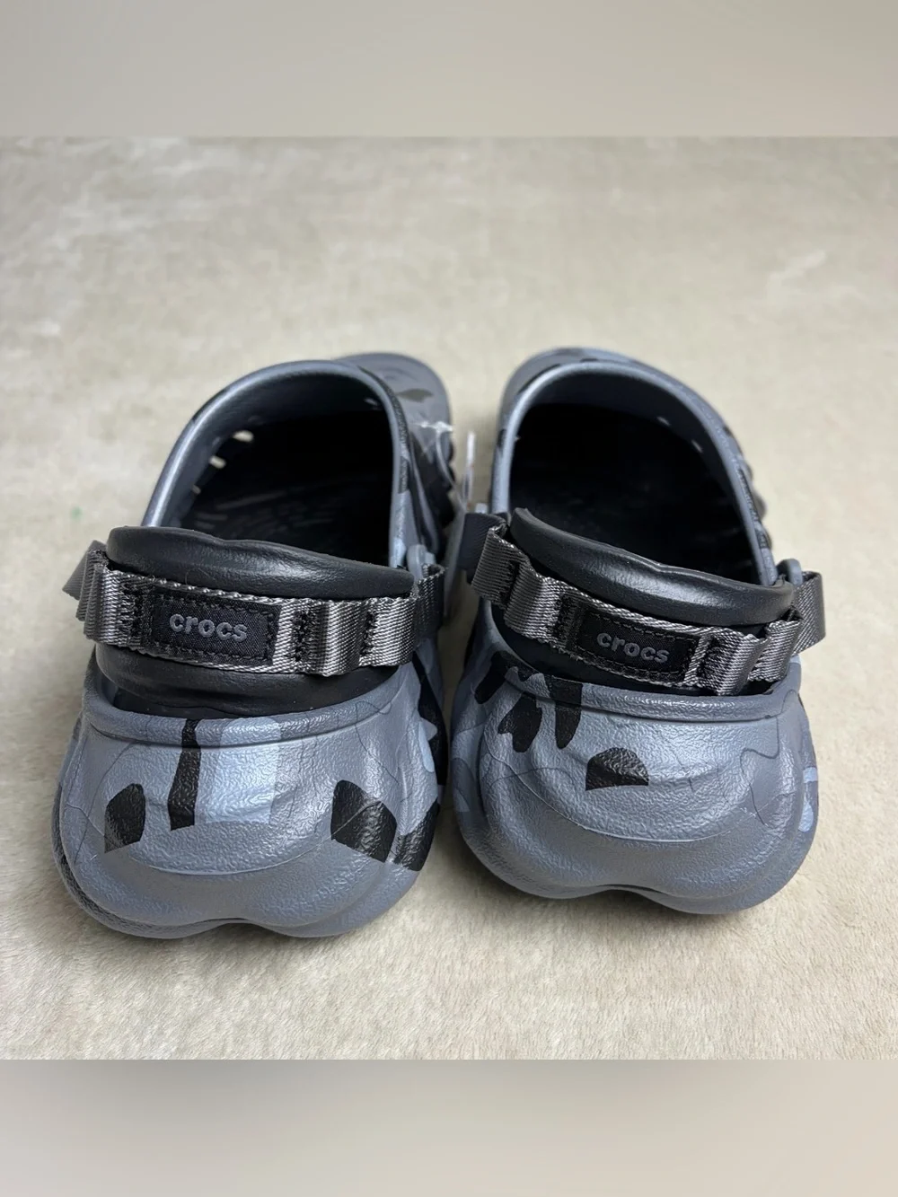 Crocs Echo Clog Camo Black Grey Mens 9 Womens 11 NWT 211981-082